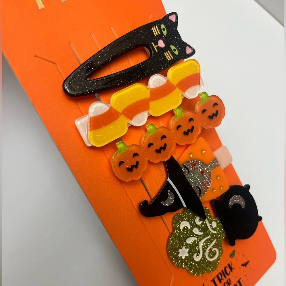 NWT 🧙🎃🐈‍⬛ Piper K Adorable Halloween Hair Claw Clips Set of 5